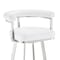 Armen Living Nolagam Swivel Counter Stool in Brushed Stainless Steel with White Faux Leather 840254335622 - alternate 9